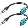 YILIANDUO Universale Doppio Fakra Adattatore Cavo Fakra Z a DIN Maschio Pigtail Fakra Cavo RG174 15CM per Radio FM AM Antenna Radio Auto Fiat VW(2 Pezzi)