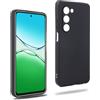 REY Cover in Gel TPU Nera per OPPO A5 2025 4G/5G - A5M, Ultra Sottile 0,33 mm, Morbido Flessibile, Custodia Silicone
