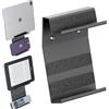 sciuU Supporto da Parete con 2 Vani per Smartphone Tablet E-Reader, Telecomandi - Porta Dispositivi Universale in Metallo per 2 Apparecchi <18mm - Scaffale Versatile da Muro per Casa Ufficio Studio