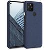 kwmobile Cover Rigida compatibile con Google Pixel 5 - Custodia Cellulare - Back Cover Case Protettiva Cover in tessuto - blu scuro