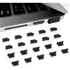 MBSIVSA 20 Pezzi Tappi di Protezione USB-a, Silicone Antipolvere tappis, Neri Tappo USB a, Ideali per Laptop e pc