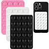 ZIOYANE 3 supporti a ventosa in silicone per telefono cellulare, accessori biadesivi per selfie e video a mani libere (bianco, rosa, nero)