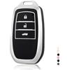 OFF WE GO Cover Chiave Guscio Chiavi per Toyota Hilux Fortuner Highlander Land Cruiser Reiz RAV4 Camry Prado Innova Yaris Custodia Coprichiave Macchina Copri Chiavi Telecomando Auto Portachiavi, Nero