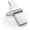 KOOTION 2 in 1 Chiavetta USB C 64GB, USB 3.0 Chiavetta USB Piccolo e Leggero Pennetta USB Metallo Argento OTG Dual Pen Drive USB C Para Ordenador/TV/Coche/Player, ect