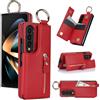 ZHOZEXIN Custodia per cellulare compatibile con Samsung Galaxy Z Fold 3, con chiusura lampo, scomparto per carte di credito, in pelle per Galaxy Z Fold 3 (rosso)