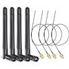 GERUI Antenna WLAN 2,4 GHz 5 GHz 5,8 GHz 3 dBi RP-SMA antenna e 10 cm U.FL IPX IPEX MHF4 a RP-SMA femmina prolunga 4 pezzi per M.2 NGFF Intel Wireless scheda di rete WiFi adattatore laptop
