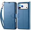 TUCCH Custodia per iPhone 17 Pro Max 6,9-pollici 5G 2025 [Blocco RFID] Portafoglio | Cover Pelle Sintetica TPU Antiurto Slot Schede Libro Protezione Integrale Chiusura Magnetica, Azzurro con Cinturino