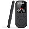 Cuifati Lettore MP3 2025 con Bluetooth, lettore musicale portatile HiFi Sound con schermo IPS da 2,01 pollici, batteria da 500 mAh, fino a 128 GB, MP3 tascabile con calendario, orologio, FM, e-book (con