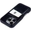 Dockem Porta Carte in Vera Pelle V2 per iPhone 16 Pro con Apertura per Controllo Fotocamera, Piastra Metallica Integrata, Portafoglio con 2 Slot per Carte di Credito (Nero, M2GL)