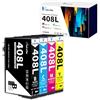 Vintella 408L 408XL Cartucce Inchiostro Sostituzione per Epson 408 L Multipack per Epson Workforce Pro WF-C4310DW WF-C4810DTWF WF-C4310 WF-C4810 WFC4310 WFC4810 Stampante (4 Pezzi)
