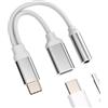 zoyuzan Adattatore da jack USB C a auricolare 3,5 mm (2 in 1) per cuffie caricabatterie cavo per cuffie DAC AUX Audio cavo doppia presa compatibile per Xiaomi Redmi Huawei Google Samsung Galaxy S22 Adattatore