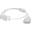 Strhowill Cavo di alimentazione europeo a 2 poli con interruttore, cavo di prolunga angolato spina/femmina per computer PC PDU UPS caricabatterie/elettrodomestici/alimentatori ecc. (bianco, 100 cm)