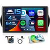 Inefala 4+64G Autoradio per Citroen Nemo/Peugeot Bipper/Fiat Fiorino Qubo Android 15 mit 10'' In-Cell Schermo Soporta Wireless Carplay und Android Auto Mirror Link Radio FM/RDS GPS WIFI Bluetooth SWC