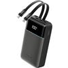CUKTECH Power Bank 20000mAh Cavi USB-C e Lightning MFi Integrati，Caricatore Portatile Ricarica Rapida 40W,Batteria Esterna con 4 Uscite per iPhone 17/16/15/14/13/12 Pro Max,iPad,Samsung Galaxy
