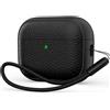 R-fun Custodia R-fun per Airpods Pro 3 case, morbida in TPU (design simile alla pelle), protezione anticaduta con cordino e kit di pulizia, compatibile con l'ultima generazione di Airpods Pro 3-Nero