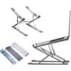 S SHARKSPEED Supporto PC Portatile, SHARKSPEED Porta PC Pieghevole, Alluminio 9+7 Livelli Regolabile Laptop Stand, Notebook PC Stand, Ventilato Supporto per Porta MacBook Air Pro, HP, Dell, 10-17.3