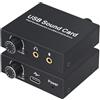 Tendak Scheda Audio USB, Tendak Scheda Audio Stereo Esterna Adattatore Audio USB con Porta per Cuffie e Microfono da 3,5mm, Controllo Volume, Regolazione Bassi per PC Laptop Desktop PS5, Windows, Mac, Linux