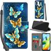 Haninsuze Cover per Xiaomi Redmi A1/A2 Custodia Cover Pelle Libro Portafoglio con Porta Carte Magnetica Protezione Antiurto Cuoio Flip Case Custodia Cover per Redmi A1/A2, farfalla dorata