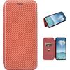 COQUE Custodia Motorola Moto G84 5G, Custodia a Portafoglio in Pelle Flip con Slot per schede, Custodia in TPU in Pelle Fibra di Carbonio per Motorola Moto G84 5G-Marrone