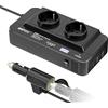 BGFOX Inverter da 200 W, 12 V a 230 V, convertitore di corrente con 2 prese di tipo C e 2 porte USB e accendisigari per cellulari, laptop, iPad, DashCam