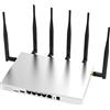 Zbtlink Industrial Metal 4G LTE Wi-Fi 6 Router - Dual-Band Gigabit, 6×5dBi Removable Antennas, Dual SIM - for Remote Sites/IoT/Mobile Offices (Enterprise/Field Use) (4G dual-band Gigabit)