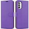 iCatchy Per Motorola Moto G82 / G52 Custodia a portafoglio in pelle Flip Cavalletto Slot per Schede Protezione Completa Folio Cover Compatibile per Moto G82 / G52 Telefono (Lilac)