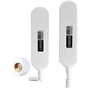 Vecys Dual Band WiFi 2.4GHz 5.8GHz Antenna 12dBi ad Alto Guadagno Omnidirezionale Glue Stick RP SMA Maschio Antenna per Router WiFi Scheda di Rete Wireless (Bianco, 2 PCS)