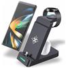 suonee Stazione di ricarica 3 in 1 per dispositivi Samsung, supporto di ricarica wireless veloce per Android Sumsung Galaxy Z Flip 4/3 Z Fold S23 S22 S20 Ultra Galaxy Watch 5/4/3 Galaxy Buds