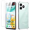 GIOPUEY Cover Compatibile con Honor X5C/X5C Plus, [con 2 Pezzi Vetro Temperato] TPU Ultrasottile HD Case, Protezione del Cuscino D'aria - Trasparente
