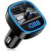 Kioylmo Trasmettitore FM Bluetooth per auto 5.3, caricatore rapido PD Type-C e Dual USB 3.1a, Mp3 Player con luce ambientale multicolore, vivavoce per auto camion 12-24 V, compatibile con musica e chiamate