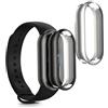 kwmobile Set 2x Custodia Smartwatch Compatibile con Xiaomi Mi Band 9 / Smart Band 9 Cover - Case Silicone Protezione Orologio Fitness nero/argento