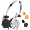 iKF R3 Cuffie Retro Bluetooth On Ear, Wirless Deep Bass Headset con modalità Multipoint, fino a 60 ore di riproduzione, Vintage Cuffie anni 80, Confortevole e rimovibile per portatile/PC (nero)