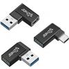 ChenYang 3 Pezzi Adattatore USB 3.0, Convertitore OTG da USB A a USB A/USBC ad Angolo di 90 Gradi, Supporto per Dispositivi Esterni, Trasferimento Dati e Ricarica