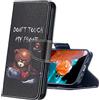 MRSTER Custodia Flip Premium Protettiva Portafoglio PU Pelle Case Cover per Huawei P Smart Plus 2019. BF Bear