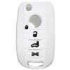 Lage [Portachiave] Guscio Cover Chiave in Silicone per Telecomando Auto Fiat 4 tasti (vedere compatibilità nelle foto) Fiat 500 500X Tipo (BIANCO)