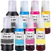 Molabel Confezione da 8 inchiostri compatibili con Epson 102 per stampanti EcoTank ET-2700, ET-2750, ET-2751, ET-2756, ET-2800, ET-2850, ET-2856, ET-3700, ET-3750, ET-3850, ET-4750, ET-4800, ET-4856