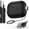 R-fun Compatibile con Airpods 3a Generazione Custodia con Blocco Sicuro, Cuffie Musicali Custodia Protettiva con Kit di Pulizia Compatibile con Apple Airpods 3 2021 Custodia,Nero e bianco