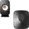 YUYUEMI Supporto da tavolo in metallo per altoparlante da tavolo, supporto da scrivania per altoparlante da studio KEF Lsxii (nero)
