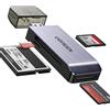 UGREEN Card Reader USB 3.0 4 in 1, Lettore di Schede di Memoria per SD, Micro SD/ TF, CF, MS, Lettura Simultanea di 4 Schede Compatibile con Windows Mac OS Linux PS4