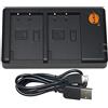 DSTE DE DSTE - Caricatore USB Dual compatibile con Olympus PS-BLS1, BLS-1, PS-BLS5, BLS-5, BLS-50, Fuji NP-140, batteria BCM-5, alimentazione tramite cavo di ricarica micro USB a USB-A 2.0