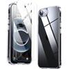 WEYNRBOX Custodia per iPhone 16e, iPhone 16 e con 2 pellicole protettive per lo schermo, anti-ingiallimento, trasparente, ultra sottile, in silicone TPU, resistente agli urti, per iPhone 16 e 6.1,