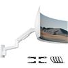 PUTORSEN Premio 17-49 LED LCD Supporto Monitor Muro, Braccio Monitor Muro Singolo con Molla a Gas Ergonomico Regolabile in Altezza, Rotazione e Inclinabile, Max VESA 75/100/200 mm, Fino a 2-20kg