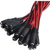 WMYCONGCONG 20 PZ femmina DC Power Pigtail Cavo femmina Spina di piombo 10 2.1x5.5mm per CCTV DVR Camera..