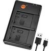 DSTE Fast Charging USB Dual Caricatore Compatibile per Panasonic DMW-BCF10E, DMW-BCG10, DMW-BCJ13E, DMW-BCF10PP, DMW-BCG10E, DMW-BCG10PP, DMW-BCJ13PP