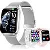 Miecgth Smartwatch Donna 1.83 TFT Orologio Donna con Chiamate Bluetooth Fitness Tracker 120+ modalità Sportive 24H Frequenza Fisiologia Femminile SpO2 IP68 Sonno per iOS Android (Argento)