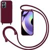 GoodcAcy Cover con Collana per Realme 10 Pro,Custodia Silicone Liquido con cordini,Custodie con Regolabile Collana Antiurto AntiGraffio Case con Laccio Tracolla per Realme 10 Pro,Rosso