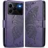 MOJIA Cover in Pelle per Doogee Note 56 / Note 56 Plus/Note 56 Pro, Custodia Premium a Portafoglio con Interno Case in TPU e Porta Carte [Cinturino da Polso in Regalo]. Viola