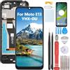 YHX-OU 6.5 Nero+Telaio Schermo per Motorola Moto E13 LCD Display Touch Screen Digitizer Ricambio Assembly con Strumento di Installazione + 1 Pezzo Vetro temperato