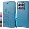 Klapber Custodia per Xiaomi 14T Pro Custodia in Pelle per Xiaomi 14T Pro Cover Portafoglio con Slot per Schede Morbida Gomma Silicone Cover per Xiaomi 14T Pro, Blu