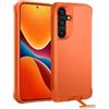 Oakshield Custodia Compatibile con Samsung S24 Cover - Protezione Smartphone per Galaxy S24 - Case con Supporto da Tavolo e Ricarica Wireless - Arancione